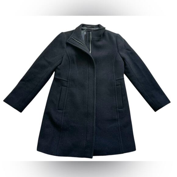 Talbots Wool Blend full zip knee length jacket black size 4/small outdoor winter - Picture 1 of 8